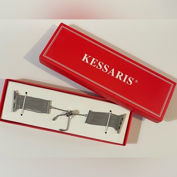 NEW KESSARIS Silver Chain Adjustable Apple Watchband - Picture 1 of 5